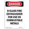 Signmission OSHA Danger Sign, D-Class Fire Extinguisher For, 14in X 10in Decal, 10" W, 14" L, Portrait OS-DS-D-1014-V-2377
